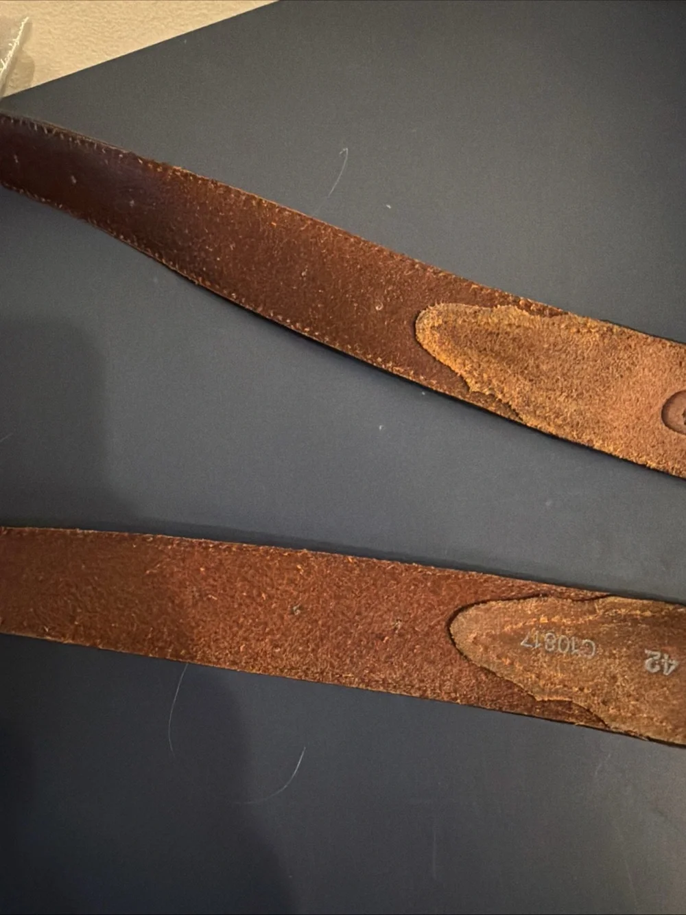Justin Boots Barbed Wire Western Cowboy Belt Brown Size 42